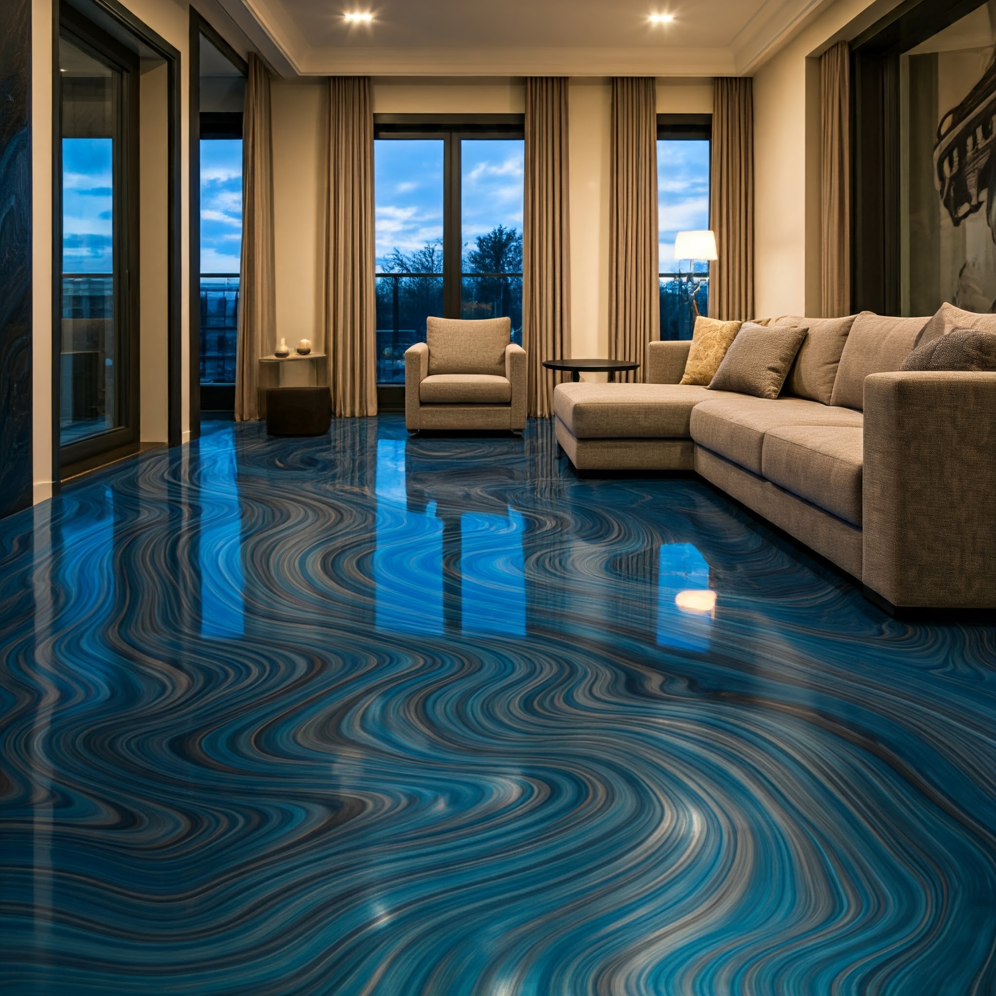 7 Metallic Epoxy Floors in Your Home